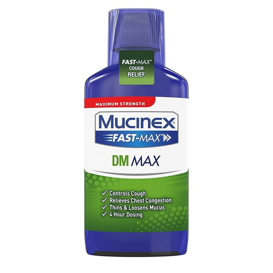 Mucinex Fast-Max DM Maximum Strength Cough Suppressant Expectorant Liquid 6 Oz