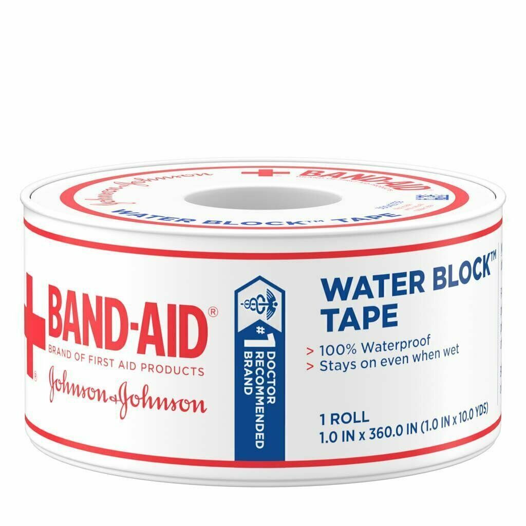 Band-Aid Brand First Aid Water Block Tape Waterproof 1 inch x 10 yard 1 Count