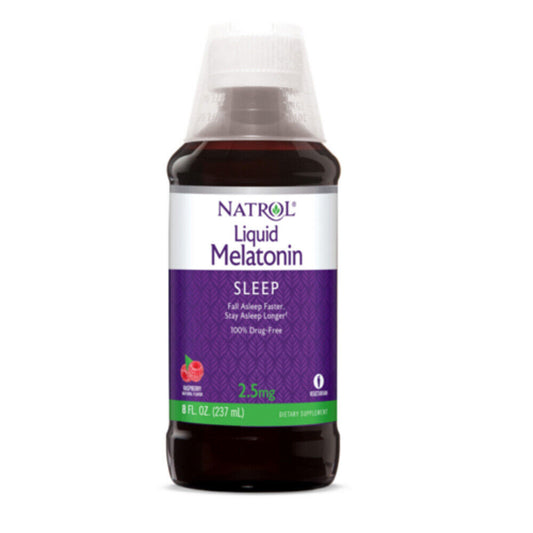 Natrol Liquid Melatonin Berry Flavor Drug Free Dietary Supplement 2.5 mg 8 Fl Oz