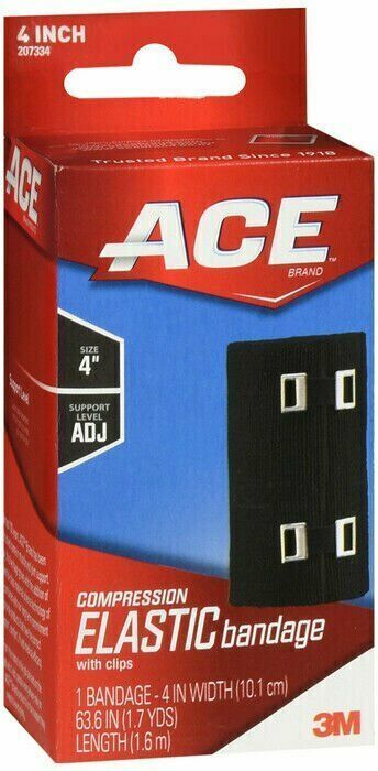 3M Ace Compression Elastic Bandage Adjustable Support 4 Inch Black 1 ct 2