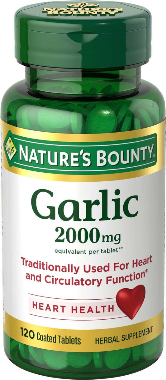 Nature's Bounty Garlic 2000 mg Herbal Supplement Heart Health Support 120 ct
