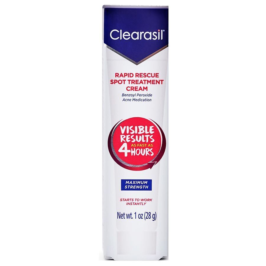 Clearasil Acne Spot Treatment Cream Rapid Rescue Maximum Strength Medication 1oz