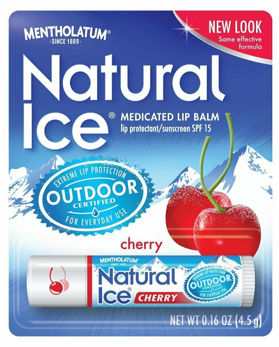 Natural Ice Medicated Lip Balm Protectant SPF 15 Sunscreen Cherry 0.16oz 6   