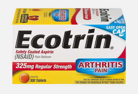 Ecotrin Safety Coated Aspirin 325mg Regular Strength Arthritis Relief 300 ct