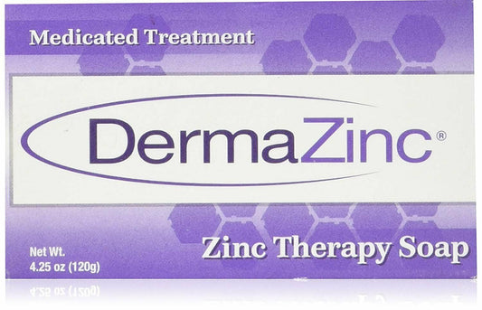 DermaZinc Zinc Therapy Soap Medicated Treatment Help Relieve Skin Rashes 4.25 Oz
