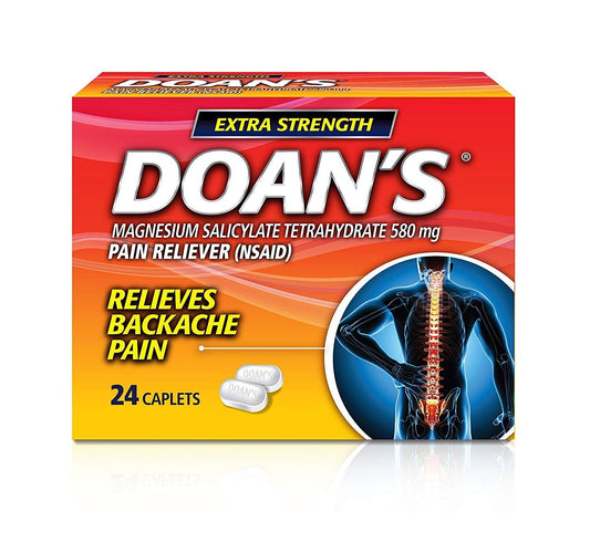 Doans Backache Pain Reliever Caplets NSAIDs with Extra Strength 580 mg 24 Count