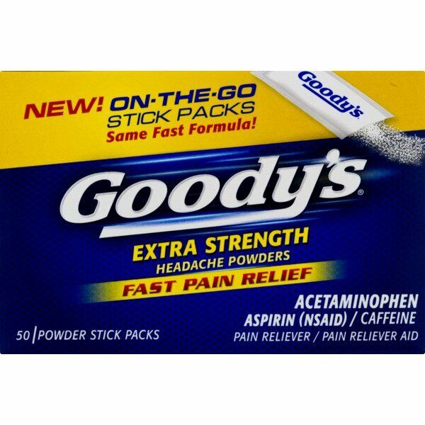Goody's Extra Strength Headache Powders Stick packs pain reliever aid 50 count