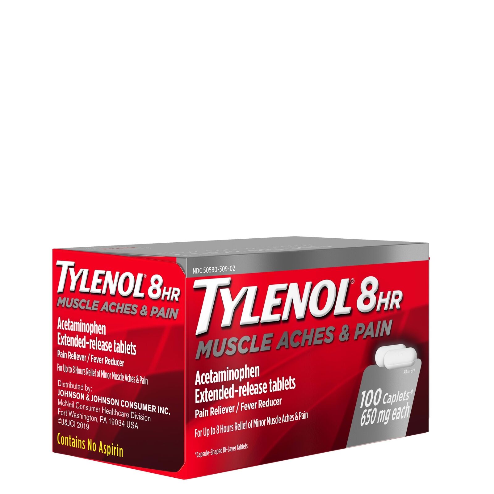 Tylenol 8 Hour Relief Acetaminophen Extended Release Tablets 650 mg 100 Count