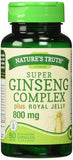 Nature's Truth Super Ginseng Complex Plus Royal Jelly Capsules 800 mg 60 Count