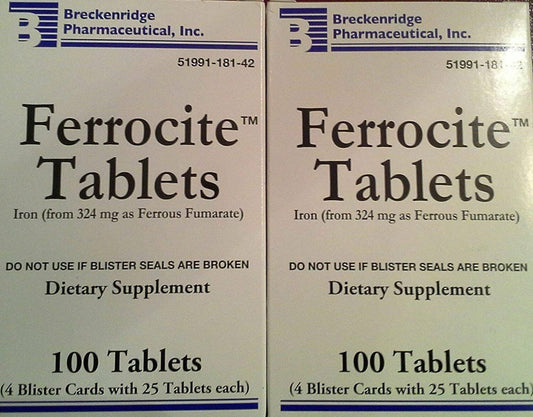 Breckenridge Pharma Ferrocite Iron Dietary Supplement Blood Health 100ct 2   