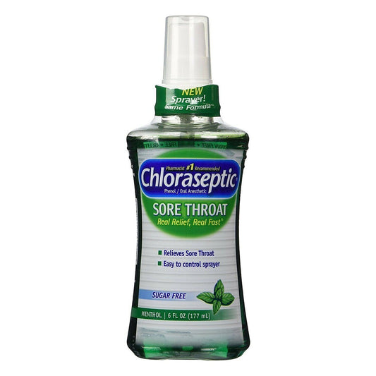 Chloraseptic Sore Throat Spray Fast Relief Sugar Free Cool Menthol Flavor 6 oz