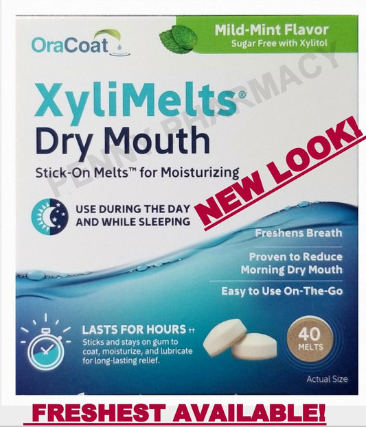 Xylimelts Dry Mouth Mild Mint 40ct (8 Pack) New Look