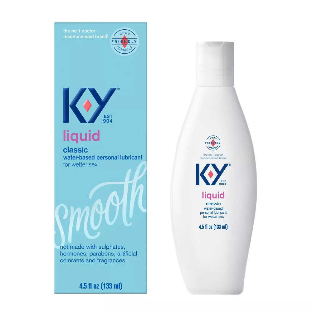 K-Y Liquid Classic Water Based Natural Feeling Gentle Personal Lubricant 5 Ounce