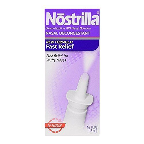 Nostrilla Nasal Decongestant Spray Fast Relief For Stuffy Noses 0.5 Oz