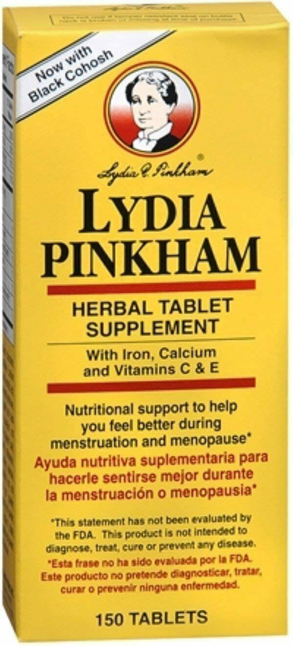 Lydia Pinkham Herbal Supplement Tablets Menstruation & Menopause Support 150 Ct