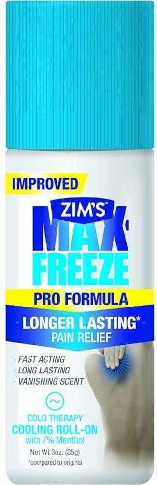 Zims Max Freeze Pro Formula Cooling Roll On Longer Lasting Pain Relief 3 Ounce