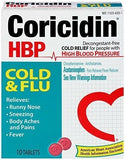 Coricidin HBP Cold and Flu Acetaminophen Tablets Decongestant Free 325 mg 10 Ct