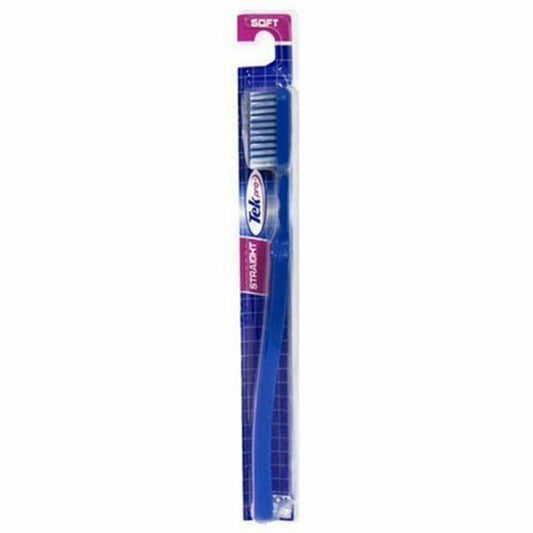 Tek Pro Toothbrush Straight Soft Bristles Curved Handle Comfort 1ct    12