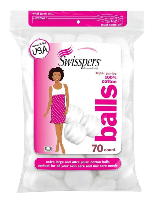 Swisspers Cotton Balls Extra Large & Ultra Plush Soft Safe Gentle Skin 70 ct