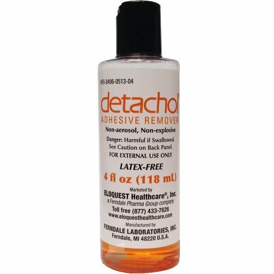 Detachol Adhesive Remover Skin Antiseptic Liquid Non Explosive Latex Free 4 oz