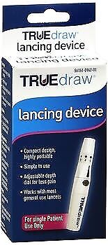 Truedraw Lancing Device Pen Diabetic Blood Glucose Testing Single Use Only 1 ct
