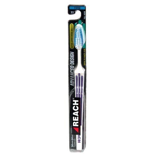 Reach Advanced Design Full Head Toothbrush Firm Bristles Ergonomic Rubber Grip