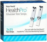 Easy Touch Health Pro Blood Glucose Test Strips For Self Testing at Home 50 Ct