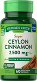 Nature's Truth Super Cinnamon Plus Biotin and Chromium Capsules 1500 mg 60 Count