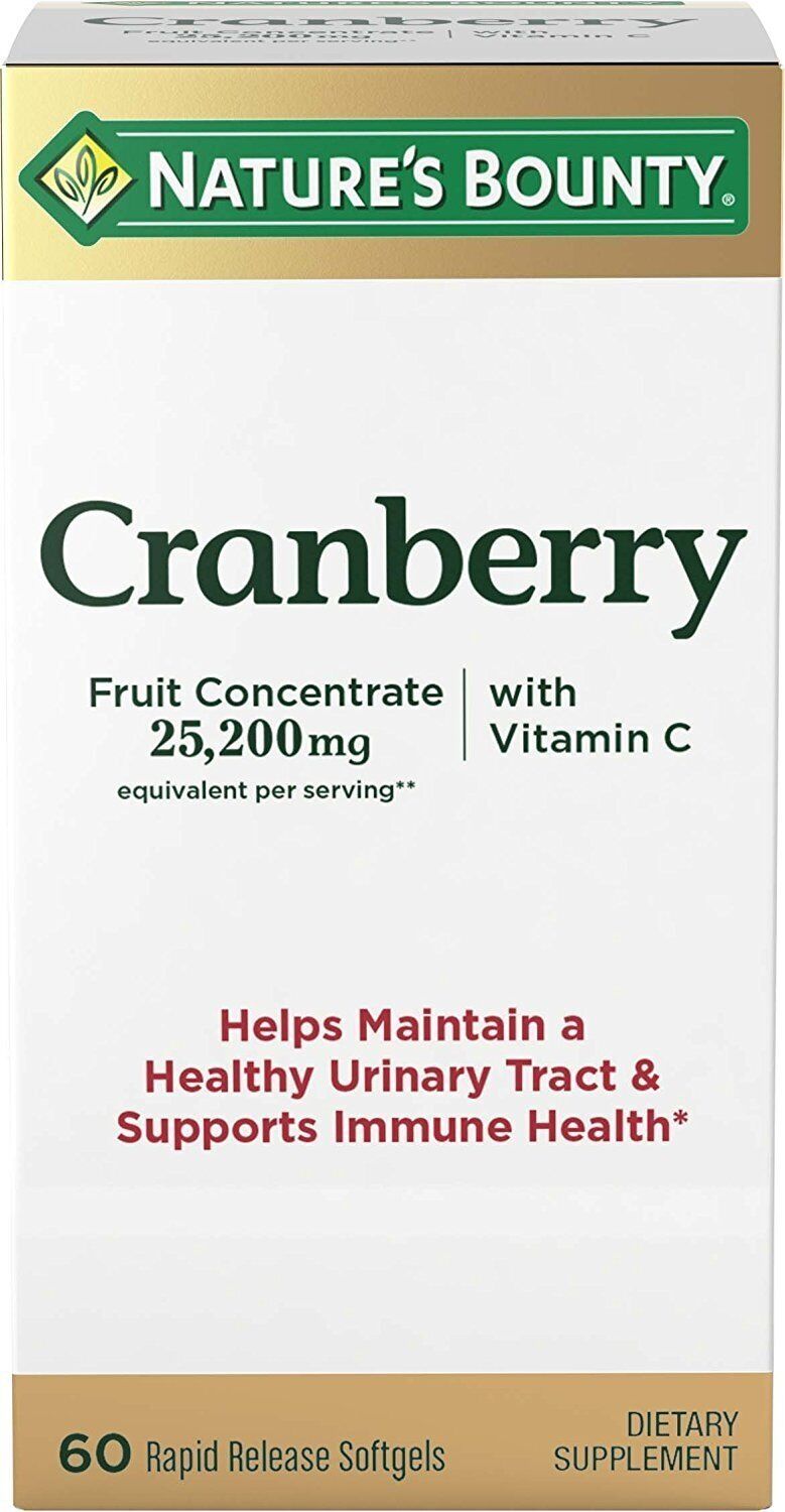 Natures Bounty Cranberry Fruit Concentrate with Vitamin C Softgels 25200mg 60 ct