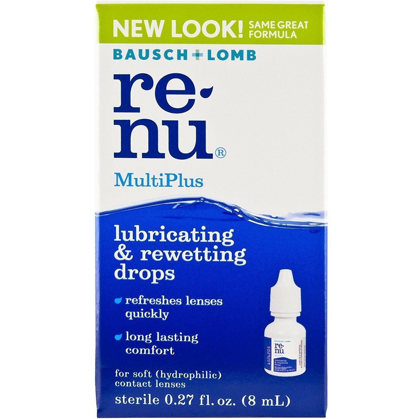 Bausch & Lomb Renu Multiplus Drops Lubricating & Rewetting Refresh Lens 0.27 oz