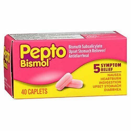 Pepto Bismol Bismuth Subsalicylate Upset Stomach Reliever Gentle 40 ct 2   