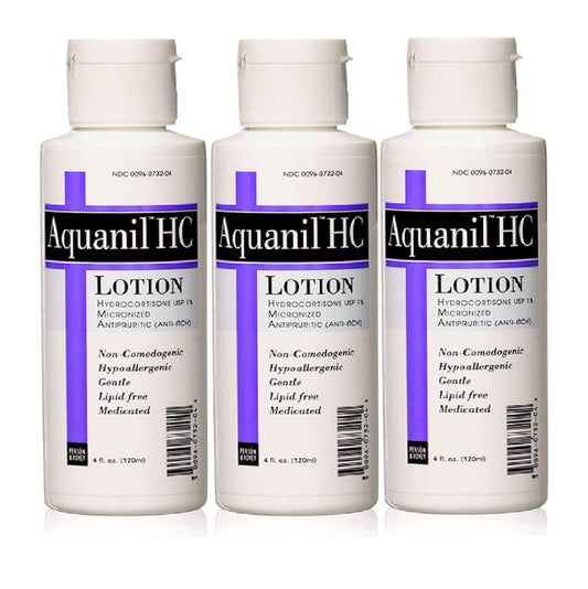 Aquanil HC Lotion 1% Hydrocortisone Itch Relief Hypoallergenic 4 oz    3