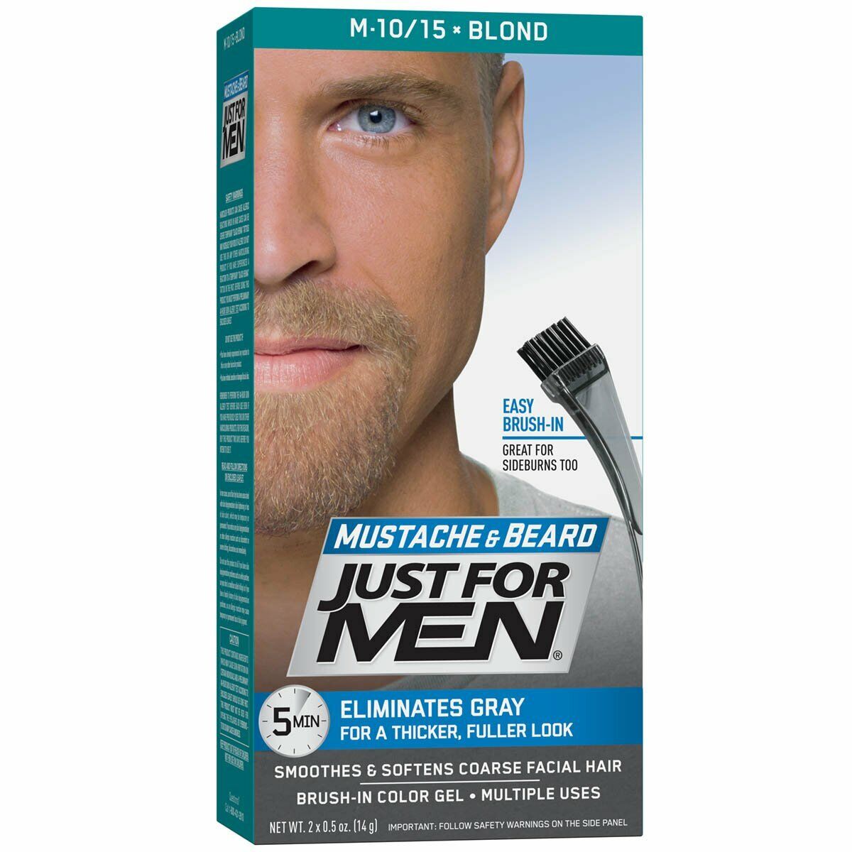 Just For Men Mustache & Beard Brush-In Hair Color Gel Blond M10 M15 1 ct 2
