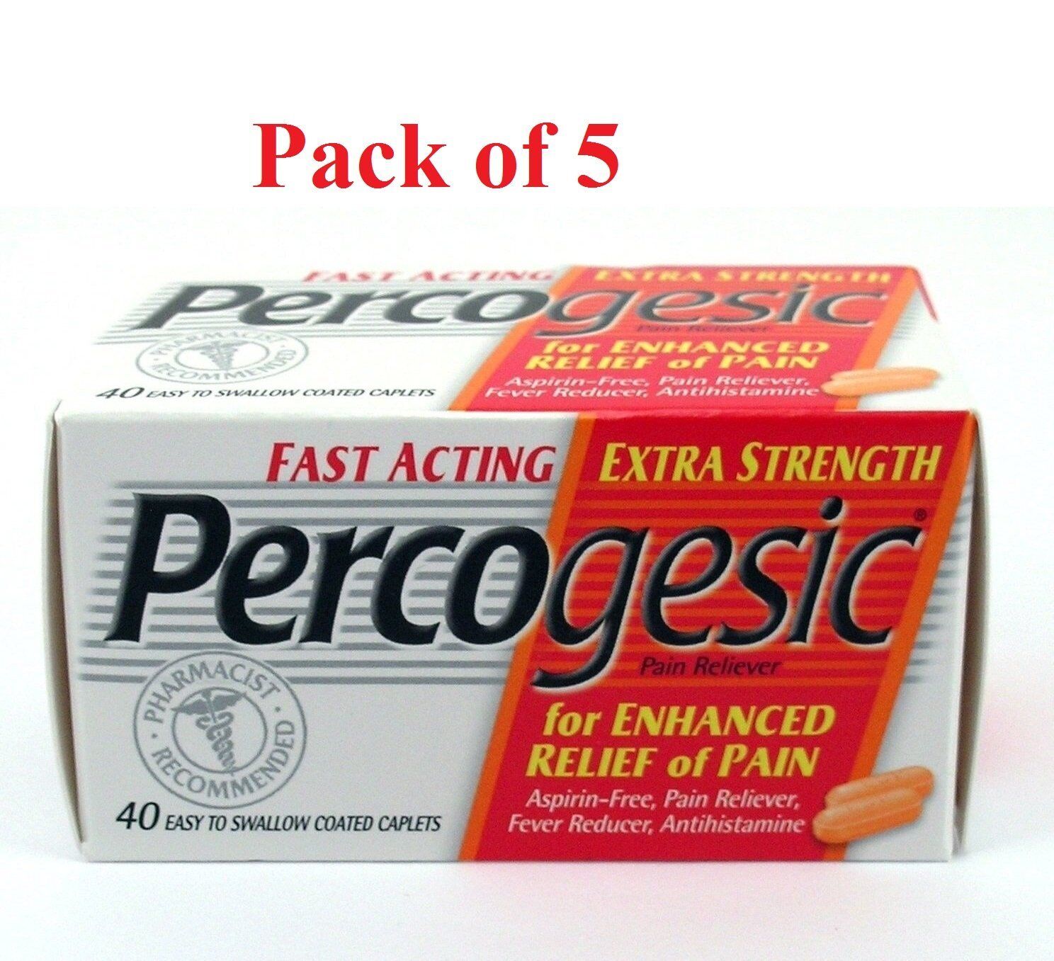 Percogesic Fast Acting Extra Strength Pain Relief Coated Caplets 40 Count 5