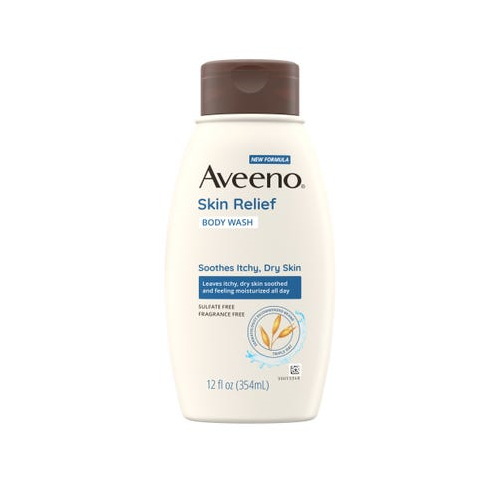 Aveeno Active Naturals Body Wash Skin Relief Fragrance Free Gentle Clean 12oz