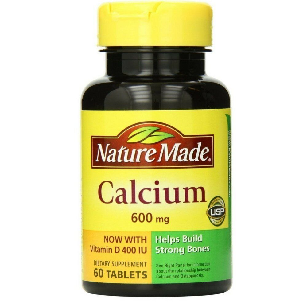 Nature Made Calcium with Vitamin D3 Tablets Dietary Supplement 600 mg 60 Count