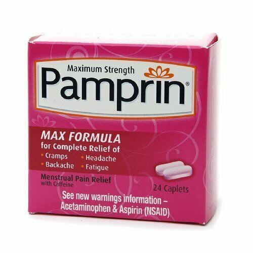 Pamprin Max Formula Menstrual Pain Relief Caplets with Maximum Strength 24 Count