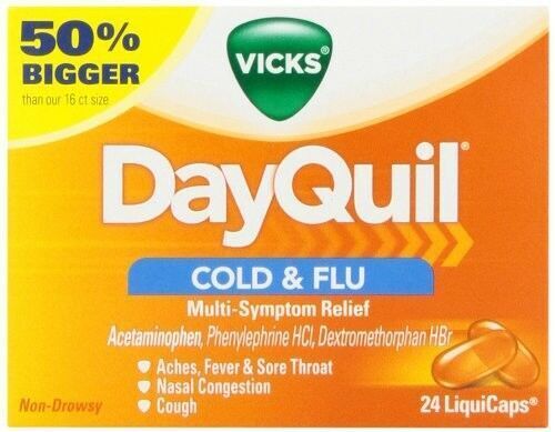 Vicks DayQuil Cold and Flu Multi-symptom Relief Non-Drowsy LiquiCaps 24 Count