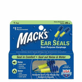 Mack's Ear Seals Dual Purpose Earplugs For Noise & Water Washable 26 DB One Pair