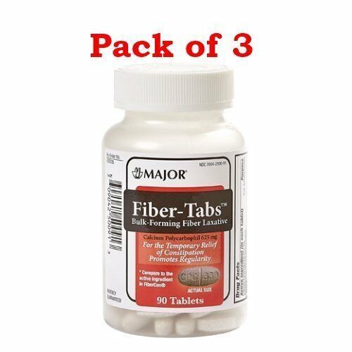 Major Fiber Tabs Bulk Forming Laxative Constipation Relief Gentle 90ct    3