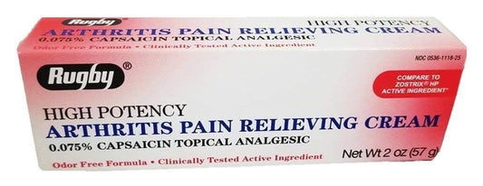 Rugby High Potency Arthritis Pain Relieving Cream Topical Analgesic 2 Oz 2