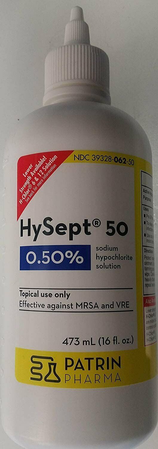 Patrin Pharma Hysept 50 Wound Cleaner Antiseptic & Antimicrobial Solution 16 oz