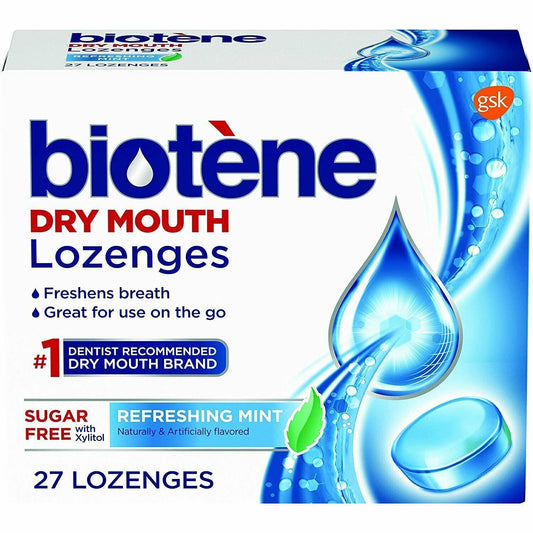 Biotene Dry Mouth Relief Lozenges Sugar Free with Xylitol Refreshing Mint 27 Ct
