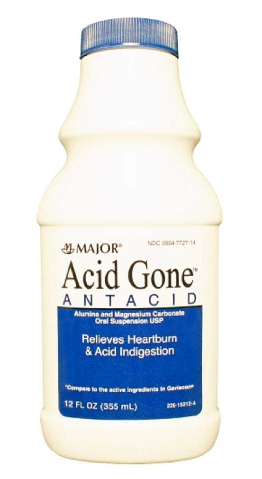 Major Acid Gone Antacid Liquid Heartburn & Acid Indigestion Relief 12oz 12   