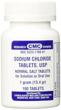 CMC Sodium Chloride Dehydration Electrolyte Supplement Normal Salt Tablet 100ct
