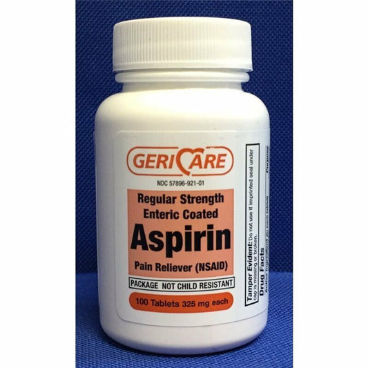 Gericare Aspirin Pain Reliever Regular Strength Enteric Coated Tablets 100ct 2