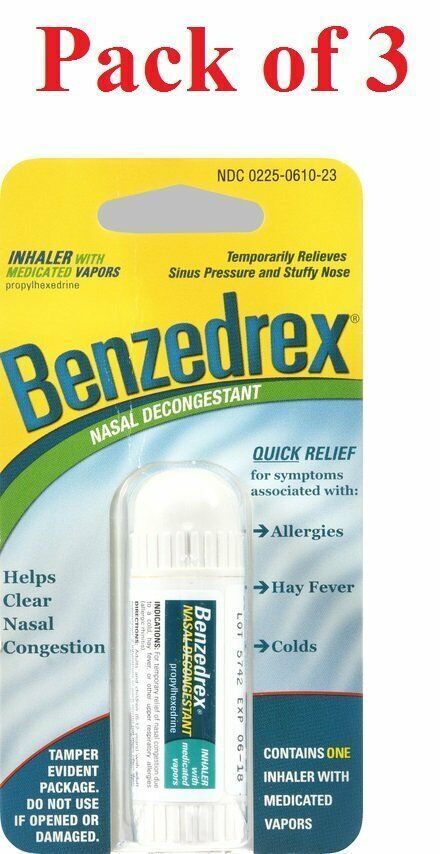 Benzedrex Nasal Decongestant Inhaler Sinus & Stuffy Nose Relief 1 ct