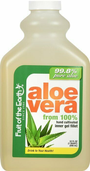 Fruit Of The Earth Aloe Vera Juice 100% Hand Cultivated Inner Gel Fillet 32oz