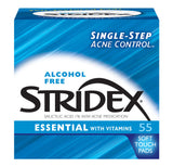 Stridex Essential Daily Soft Touch Pads Salicylic Acid 1% Acne Medication 55 Ct