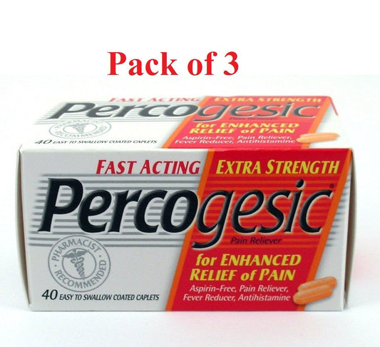 Percogesic Fast Acting Extra Strength Pain Relief Coated Caplets 40 Count 3
